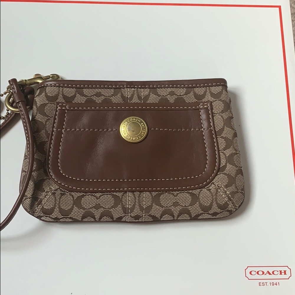 Coach wristlet with front pocket